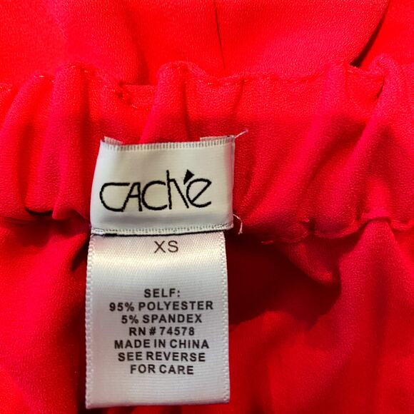 Cache Hot Pink Strapless Romper Casual Gold Zip Pocket Button Front - XS - Picture 5 of 6